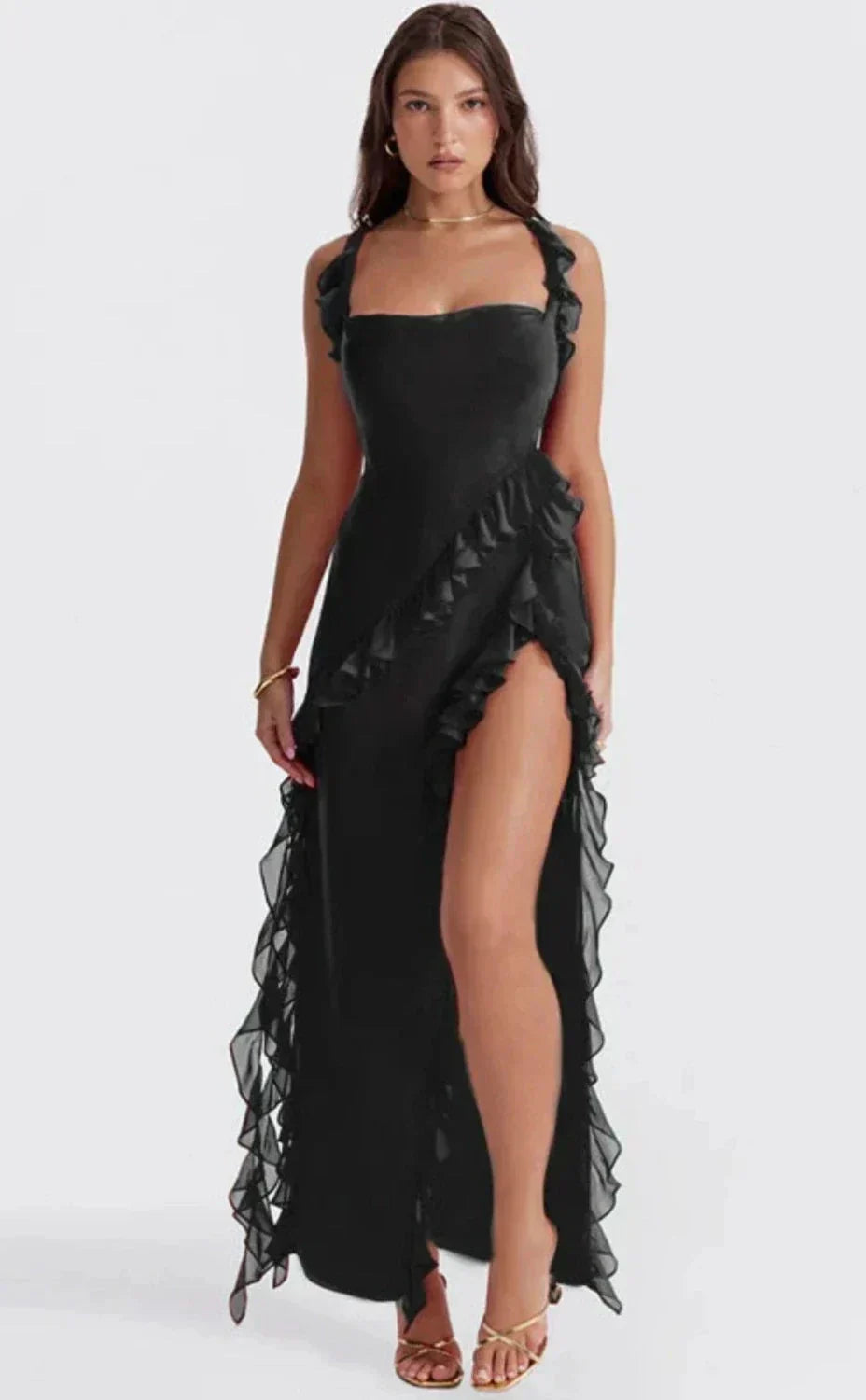 CYNTHIA| RUFFLED MAXI DRESS