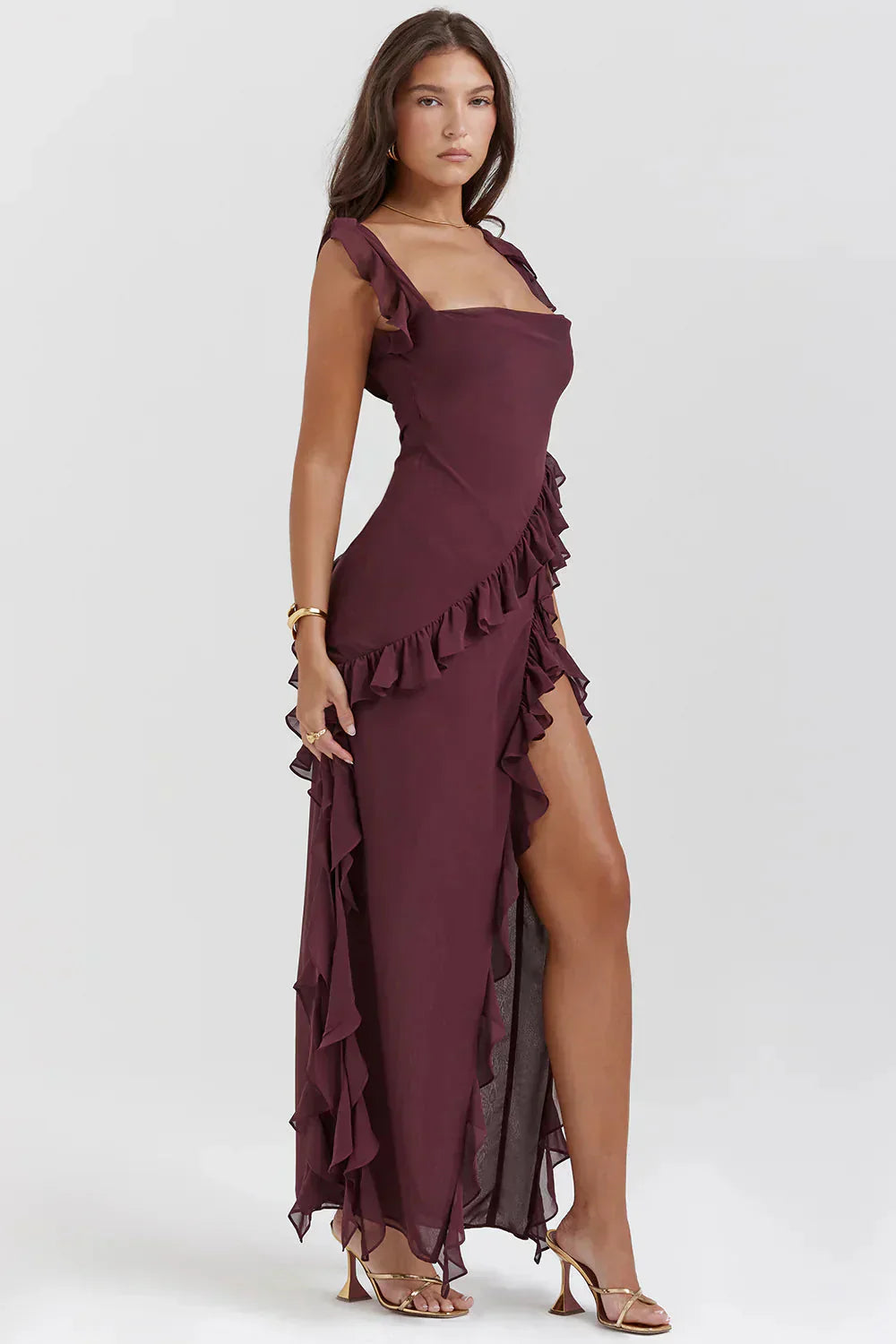 CYNTHIA| RUFFLED MAXI DRESS