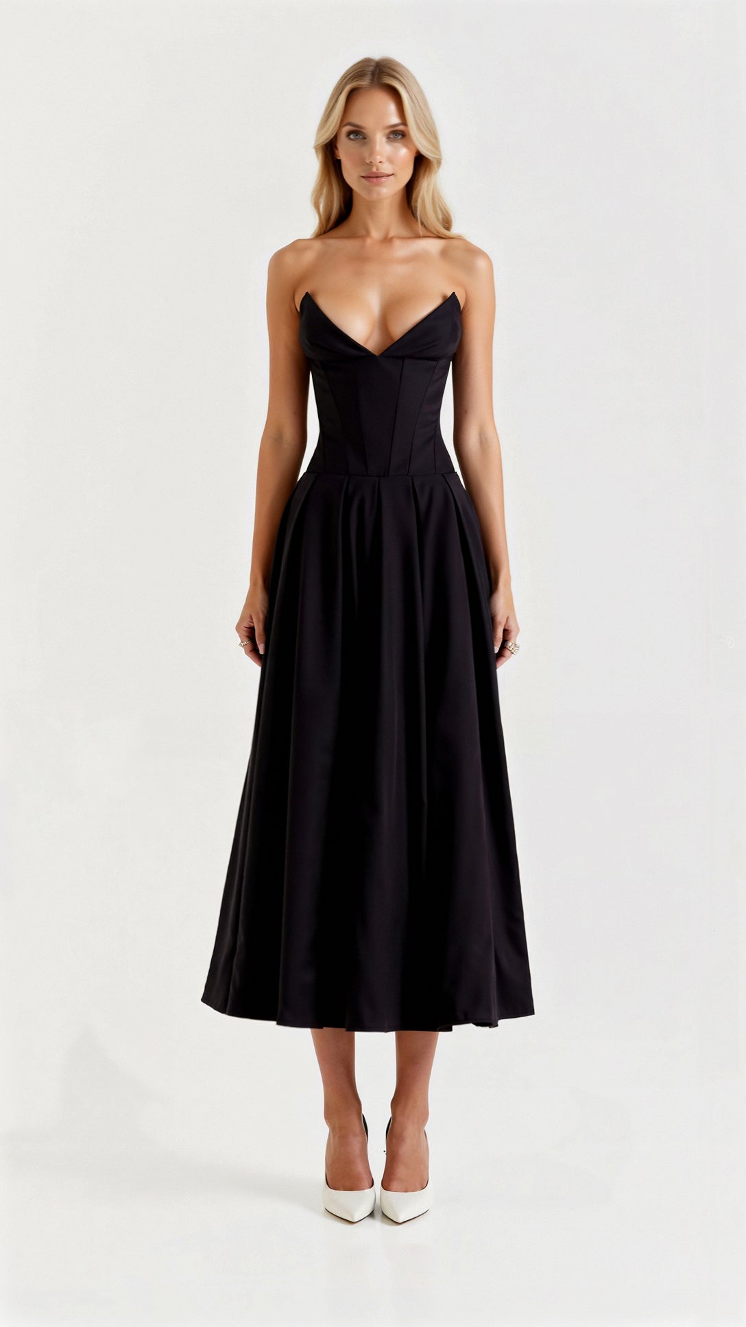 Celestia Strapless Midi Dress