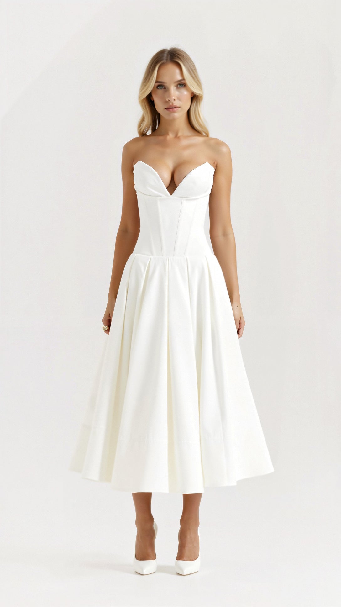 Celestia Strapless Midi Dress