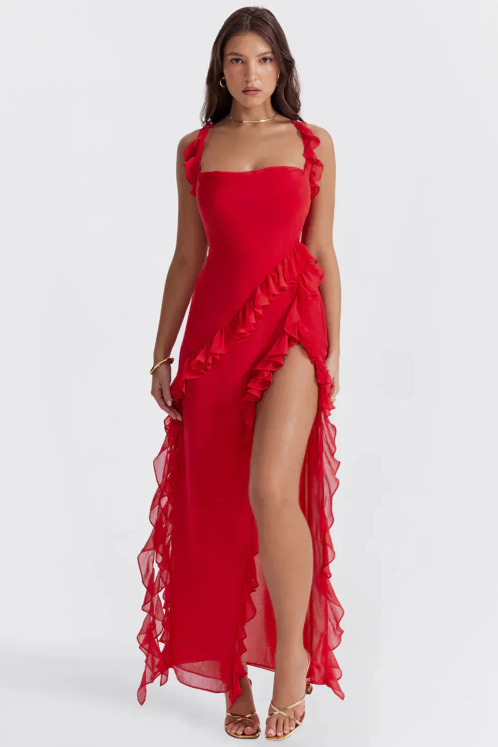 CYNTHIA| RUFFLED MAXI DRESS