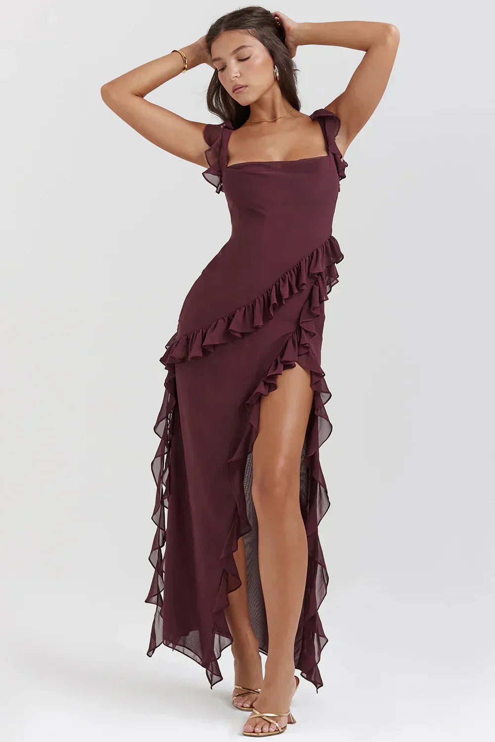 CYNTHIA| RUFFLED MAXI DRESS