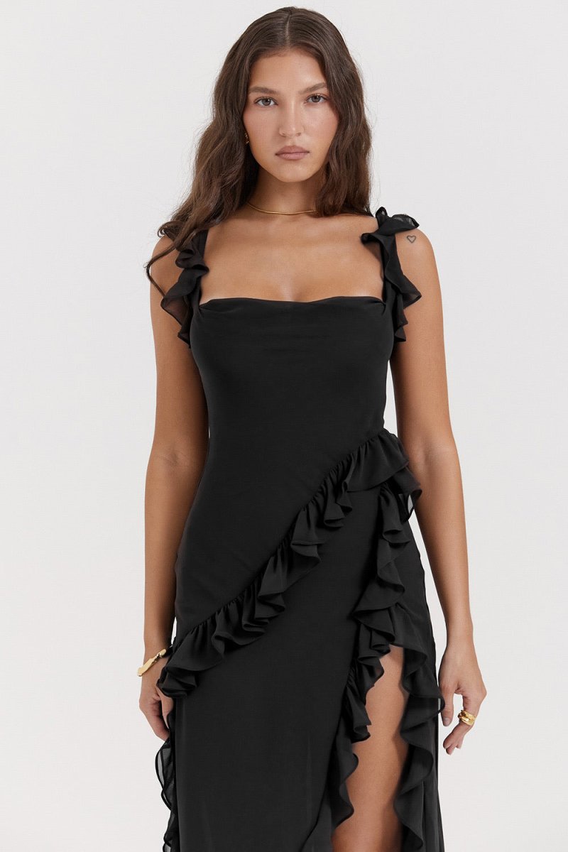 CYNTHIA| RUFFLED MAXI DRESS