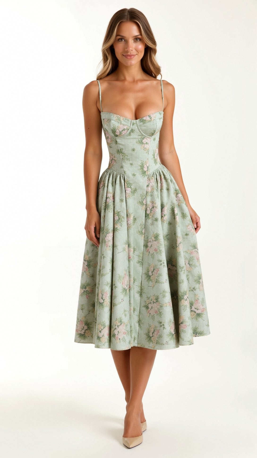 Odette Corset Midi Dress