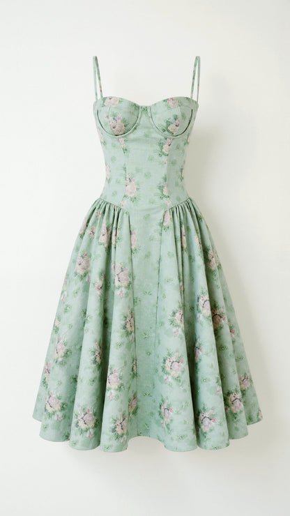 Odette Corset Midi Dress