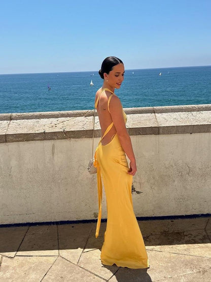 Caroline Backless Maxi Dress
