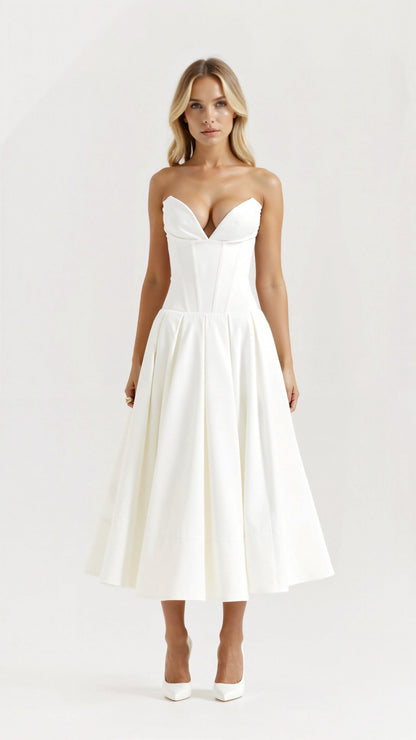 Celestia Strapless Midi Dress