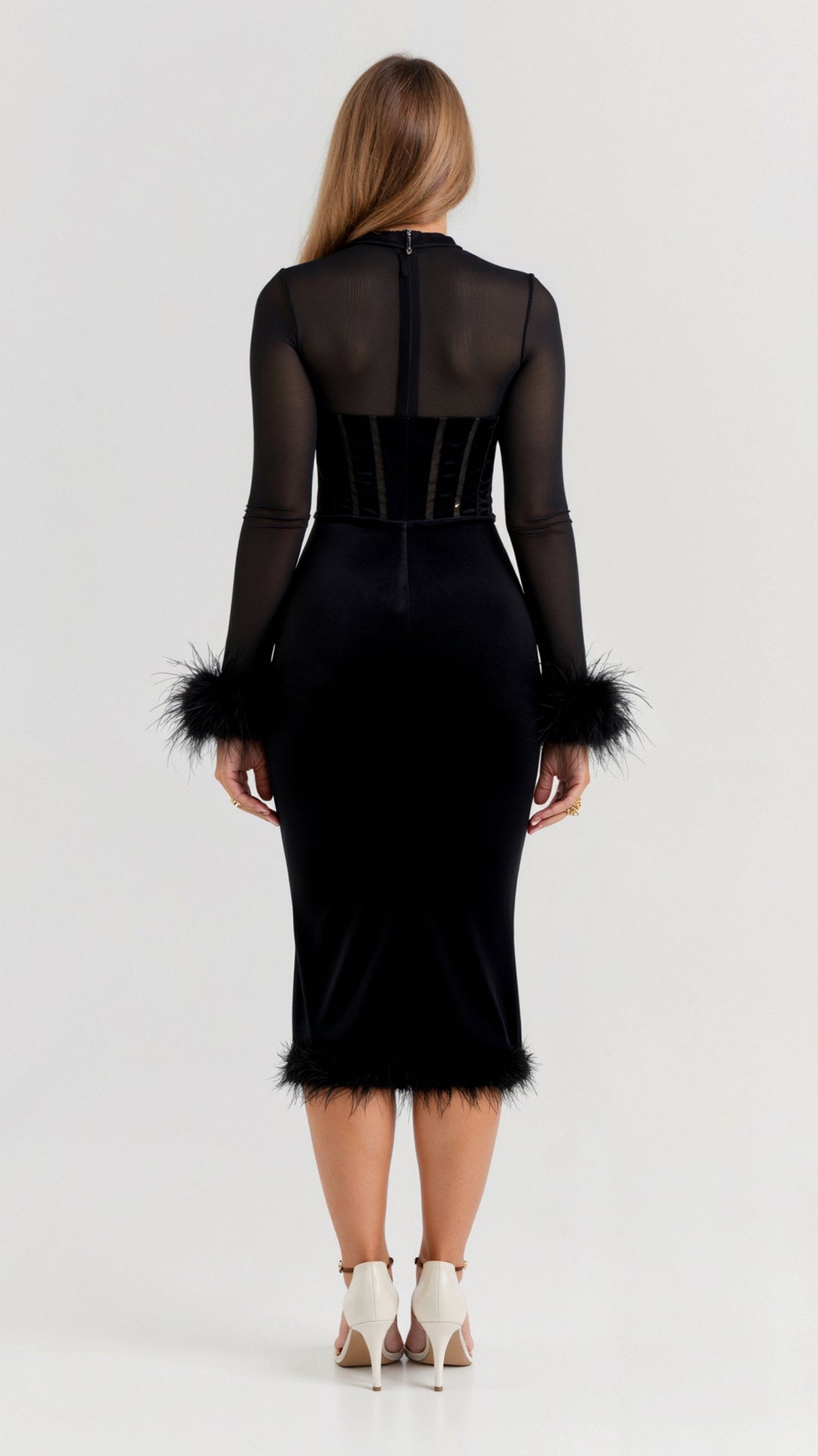 Sabine Black Midi Dress
