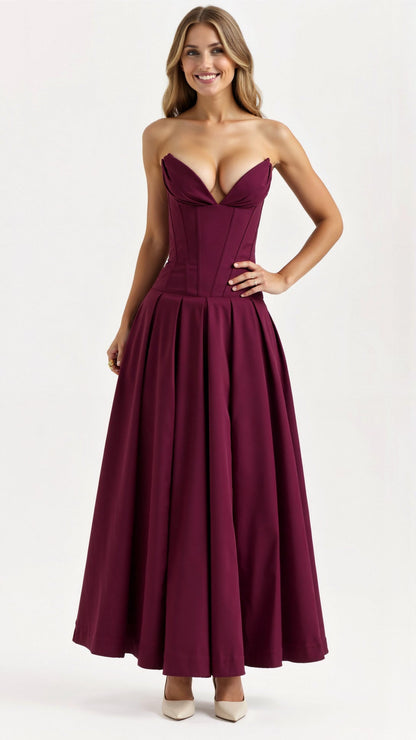 Celestia Strapless Midi Dress