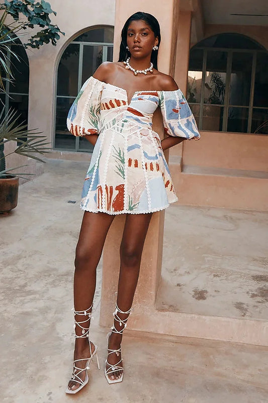 Emma Colorful Floral Mini Dress
